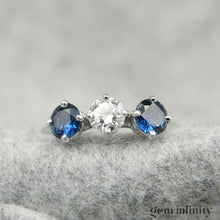 Upload image to gallery, White gold, diamond and sapphire ring
