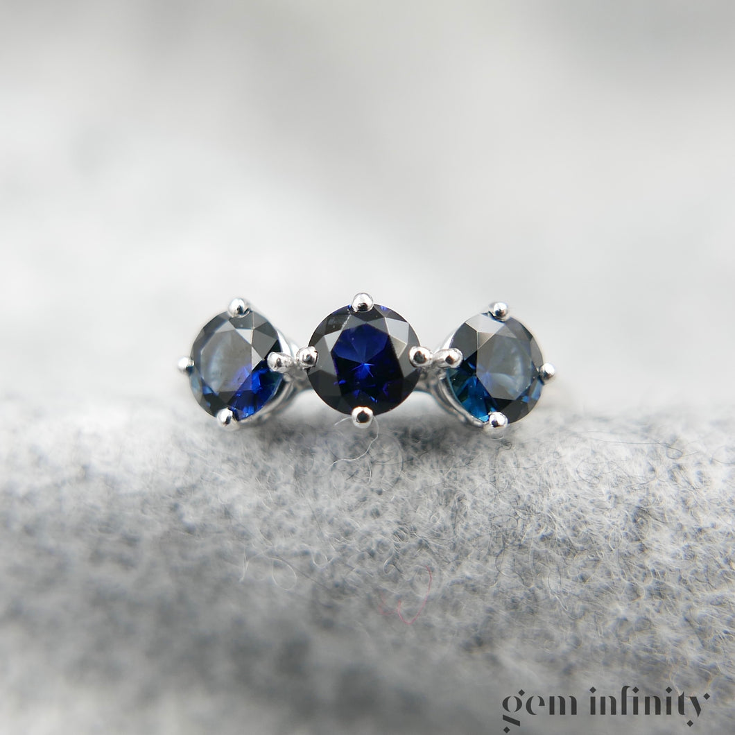 White gold and sapphire ring