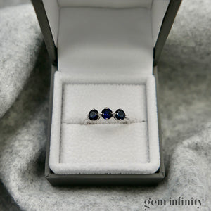 White gold and sapphire ring