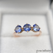 Upload image to gallery, Pink gold and sapphire ring
