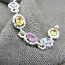 Upload image to gallery, White gold bracelet, colored sapphires and diamonds
