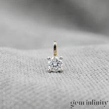 Charger l&#39;image dans la galerie, Collier solitaire diamant or jaune et gris
