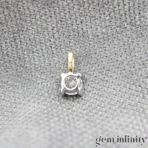 Collier solitaire diamant or jaune et gris