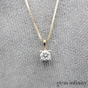 Collier solitaire diamant or jaune et gris