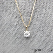 Charger l&#39;image dans la galerie, Collier solitaire diamant or jaune et gris
