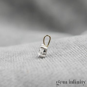 Collier solitaire diamant or jaune et gris