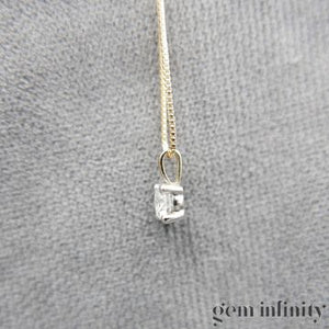 Collier solitaire diamant or jaune et gris
