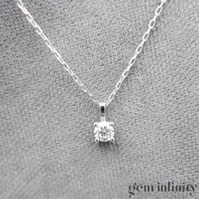 Charger l&#39;image dans la galerie, Collier solitaire diamant or gris
