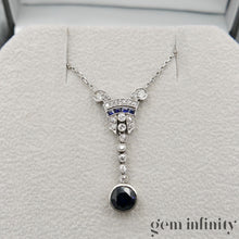 Charger l&#39;image dans la galerie, Collier &#39;Belle époque&#39; or, argent saphirs et diamants
