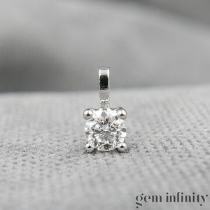 Collier solitaire diamant or gris