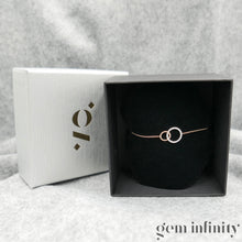 Upload image to gallery, Pink gold and diamonds intertwined circles bracelet
