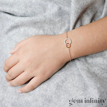 Upload image to gallery, Pink gold and diamonds intertwined circles bracelet
