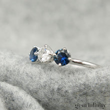 Upload image to gallery, White gold, diamond and sapphire ring
