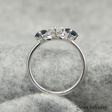 Upload image to gallery, White gold, diamond and sapphire ring

