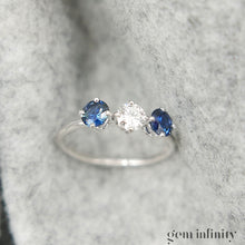Upload image to gallery, White gold, diamond and sapphire ring
