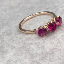 Load and play the video in Gallery viewer, Pink gold and ruby ring
